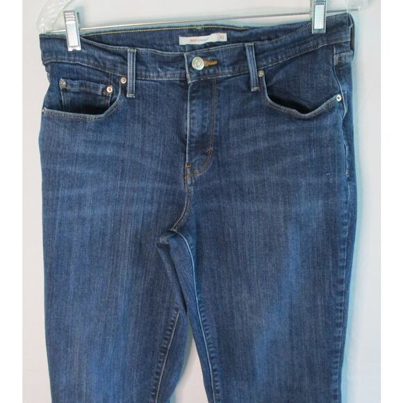 Levi's Women's 505 Straight Leg Mid Rise Dark Wash Blue Jeans Size 10 - Picture 2 of 11